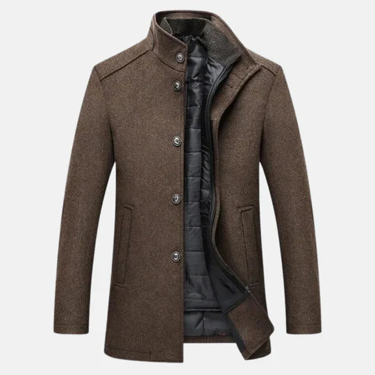 Manteau hiver homme en laine ajusté et pratique 1
