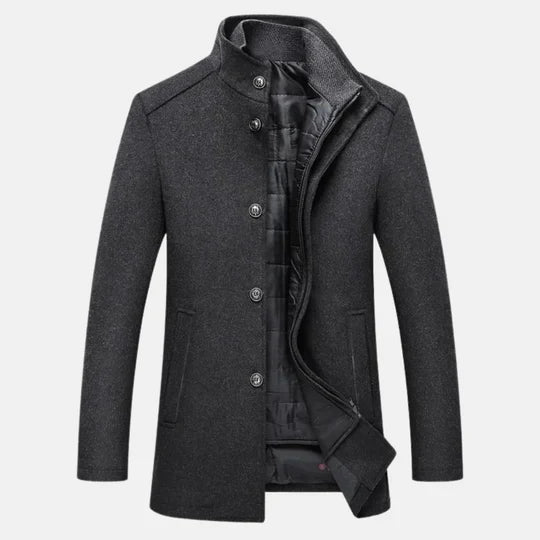 Manteau hiver homme en laine ajusté et pratique 10