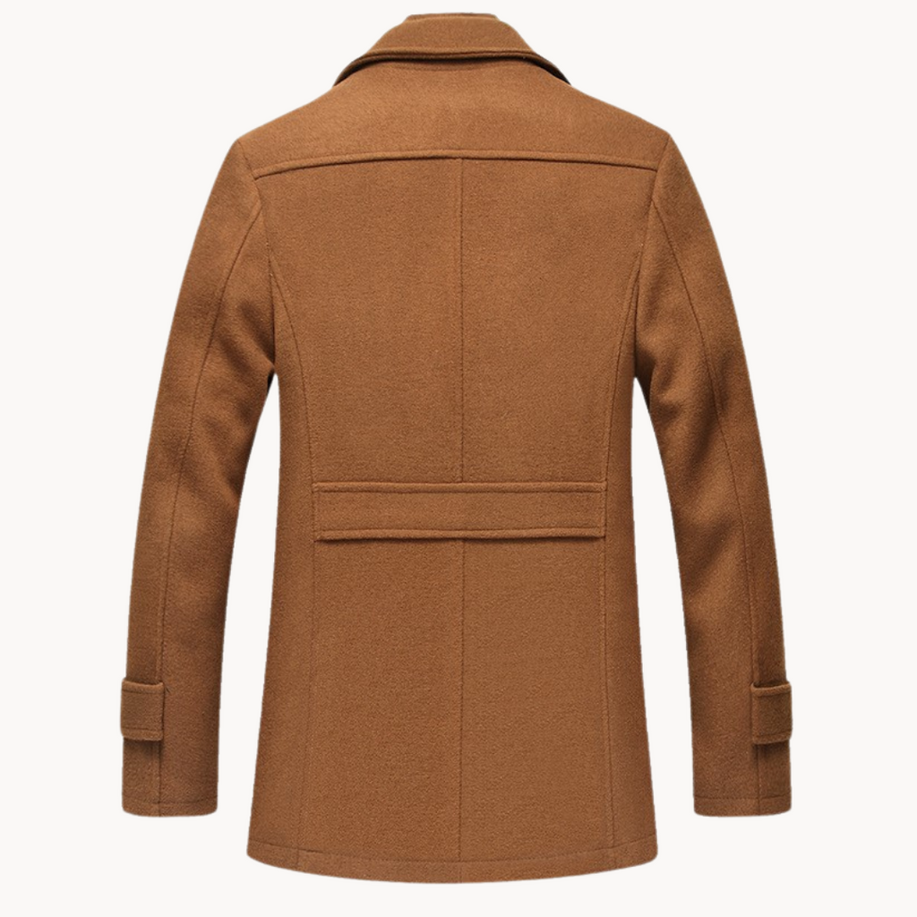 Manteau hiver homme en laine mélangée avec col cranté 2