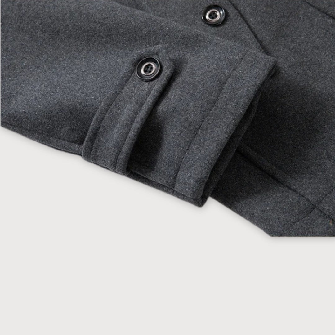 Manteau hiver homme en polyester et laine élégant ajusté 5