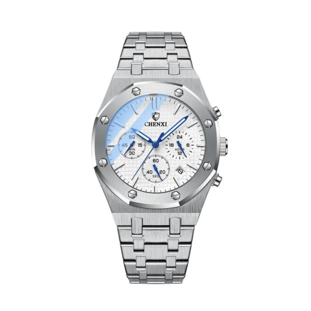 Montre homme luxe en acier inoxydable élégante et résistante à l'eau 0