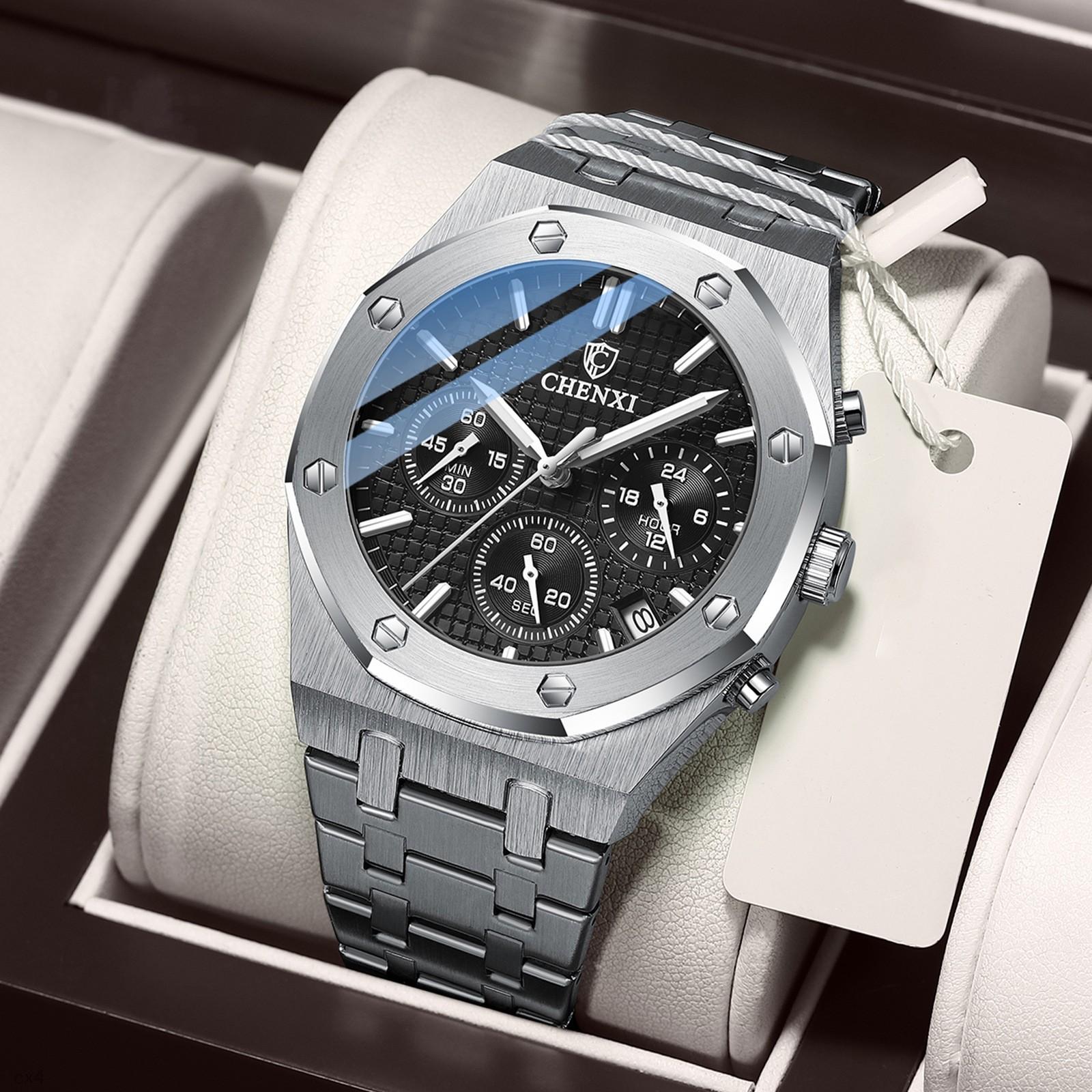 Montre homme luxe en acier inoxydable élégante et résistante à l'eau 4