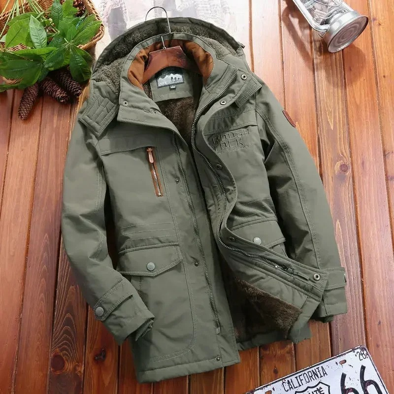 Parka d'hiver pour homme avec doublure chaude et capuche 0