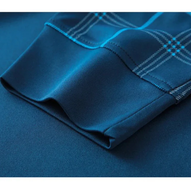 Polo Manche Longue Homme en Coton Mélangé Classique 7