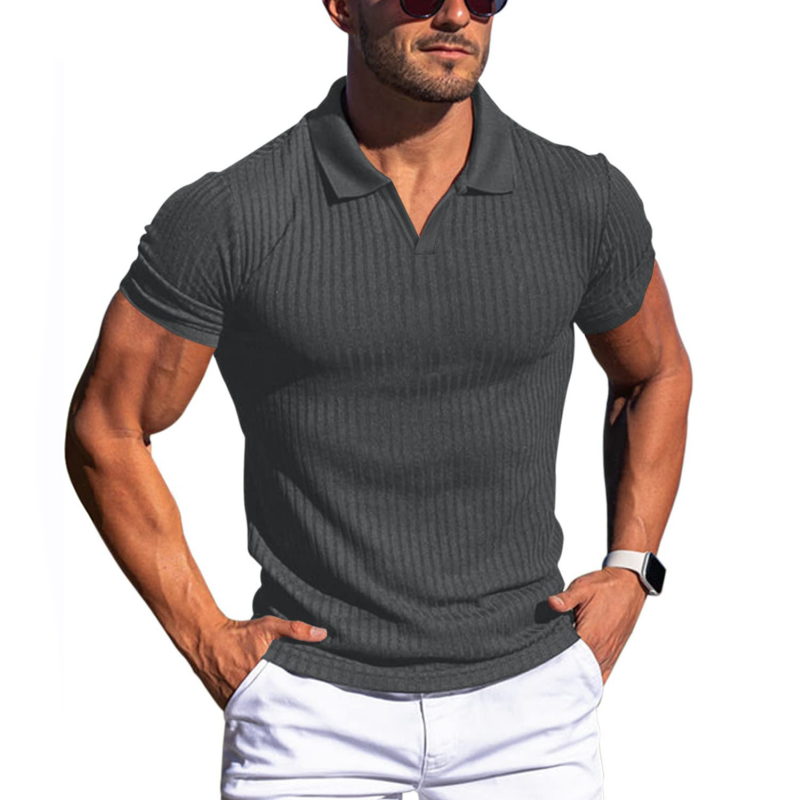 Polo élégant en coton pour homme à manches courtes 1