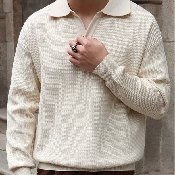 Polo élégant en coton pour homme sans boutons 1