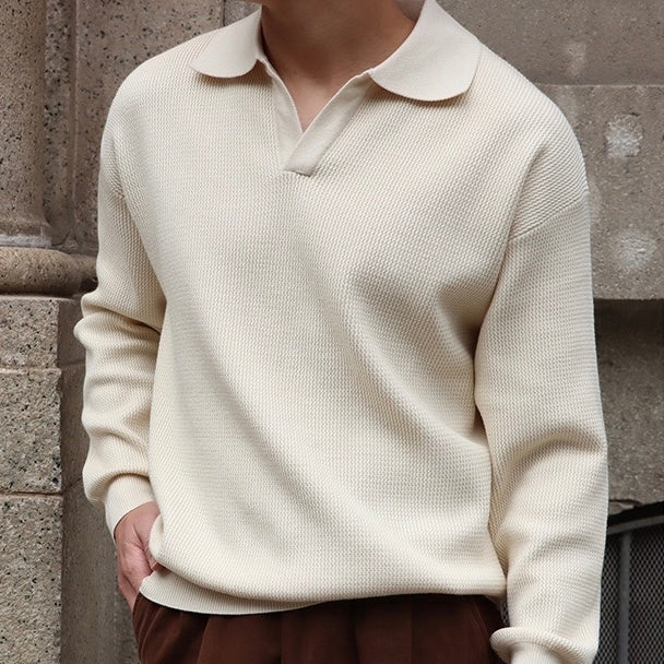Polo élégant en coton pour homme sans boutons 3