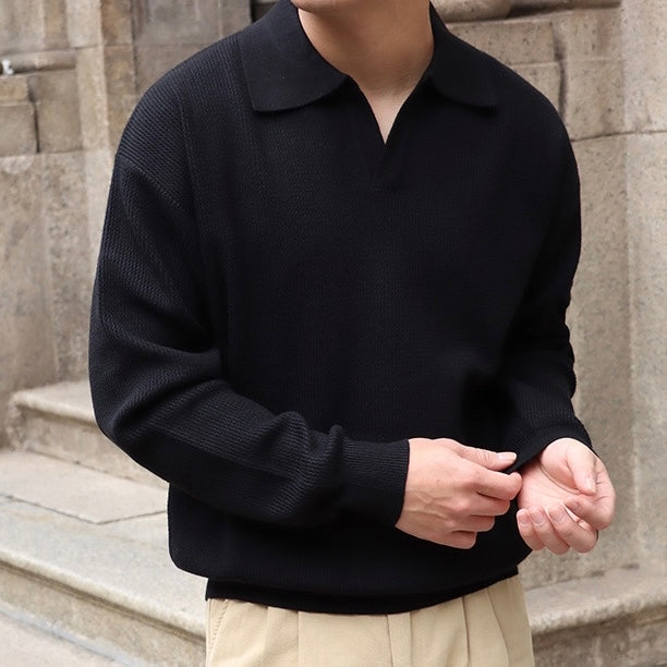 Polo élégant en coton pour homme sans boutons 7