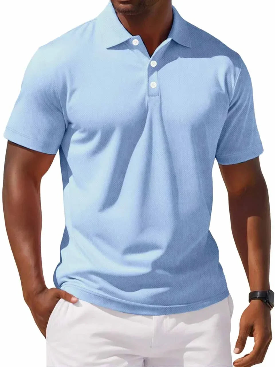 Polo en coton homme classique coupe ajustée 0