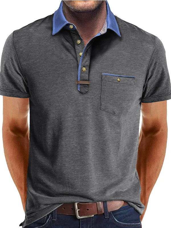 Polo en coton homme été élégant avec col classique 0