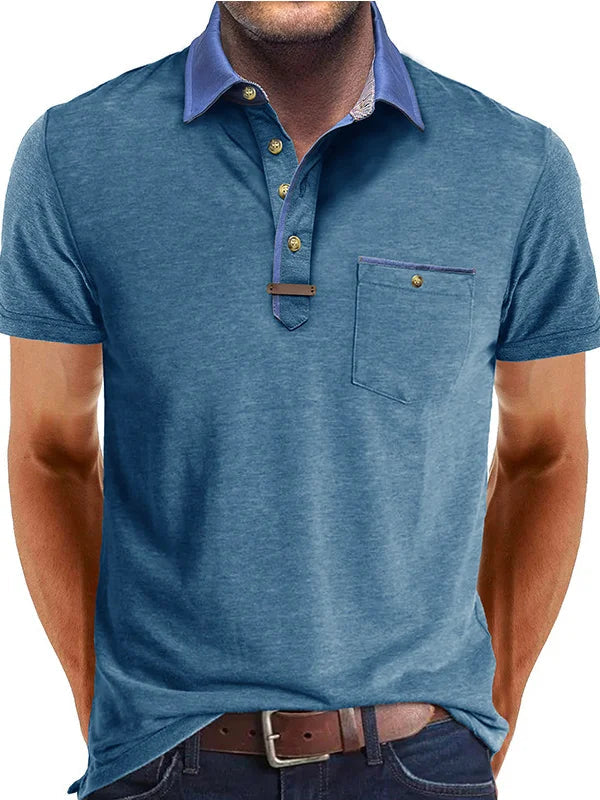 Polo en coton homme été élégant avec col classique 1