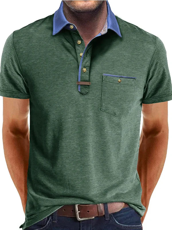 Polo en coton homme été élégant avec col classique 7