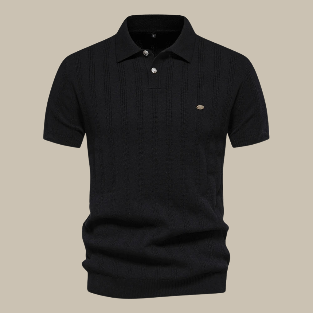 Polo en laine pour homme à manches courtes élégant 1