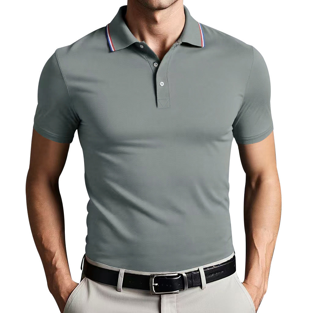 Polo homme ajusté en coton léger avec col classique 2