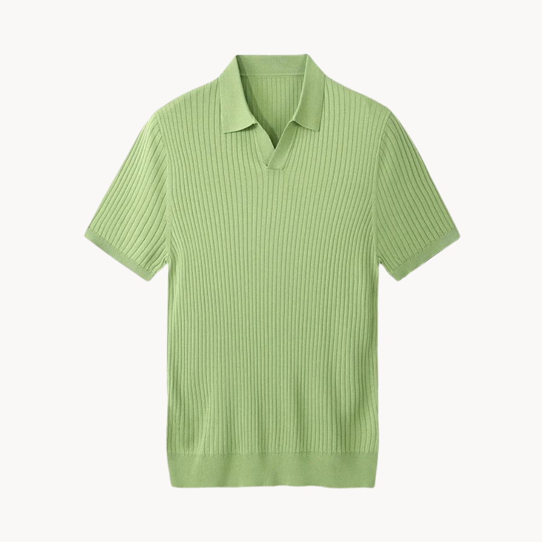 Polo homme en soie de mûrier style vintage, coupe ajustée 11