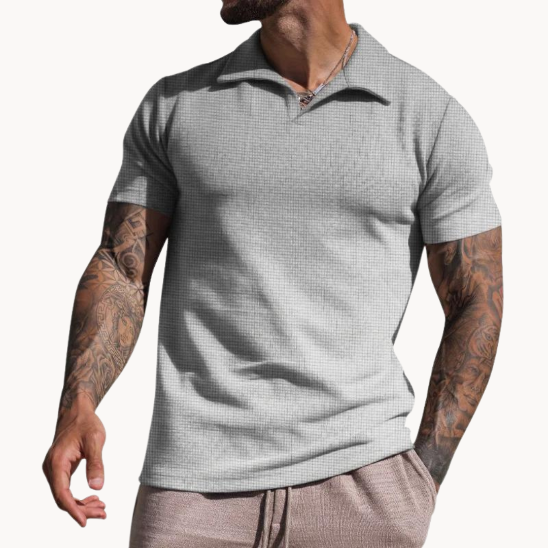 Polo raffiné en coton et polyester pour homme 1