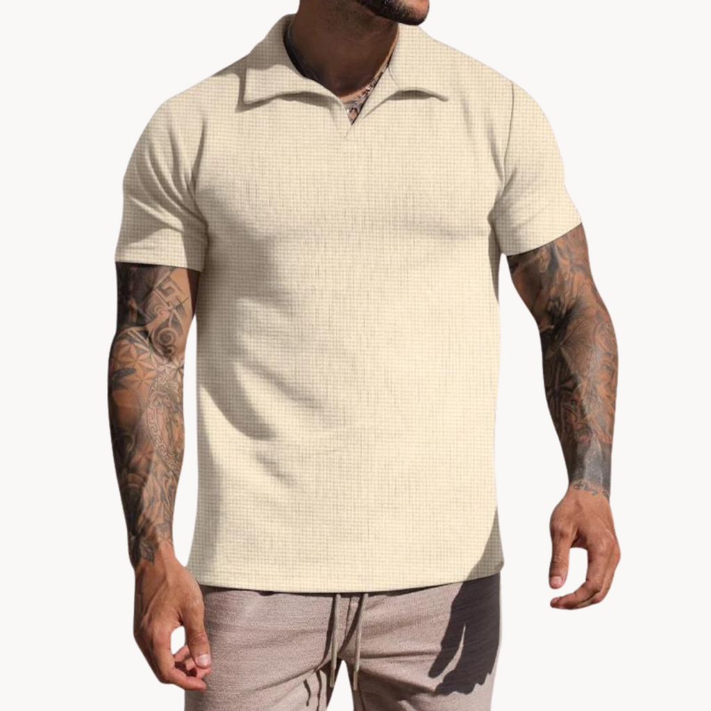 Polo raffiné en coton et polyester pour homme 2