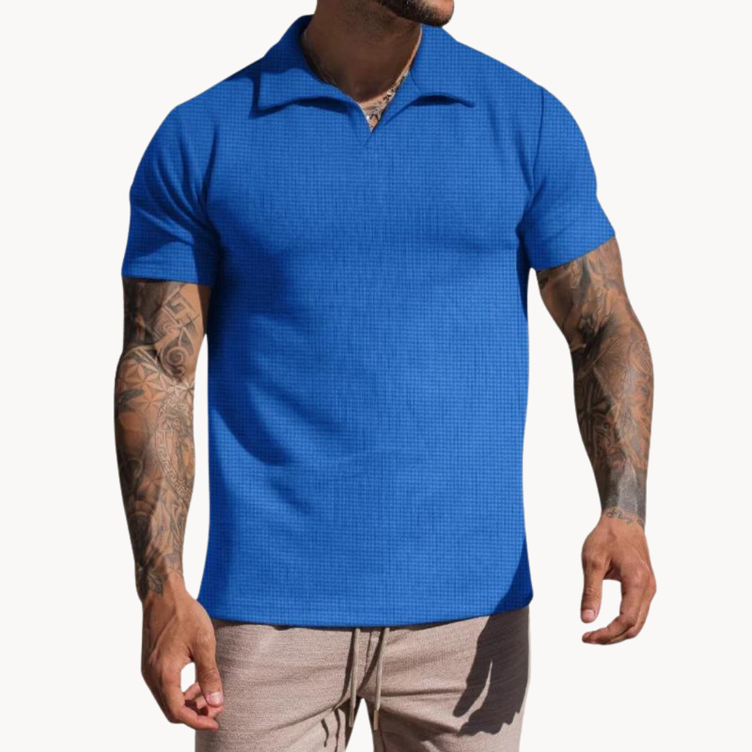 Polo raffiné en coton et polyester pour homme 3