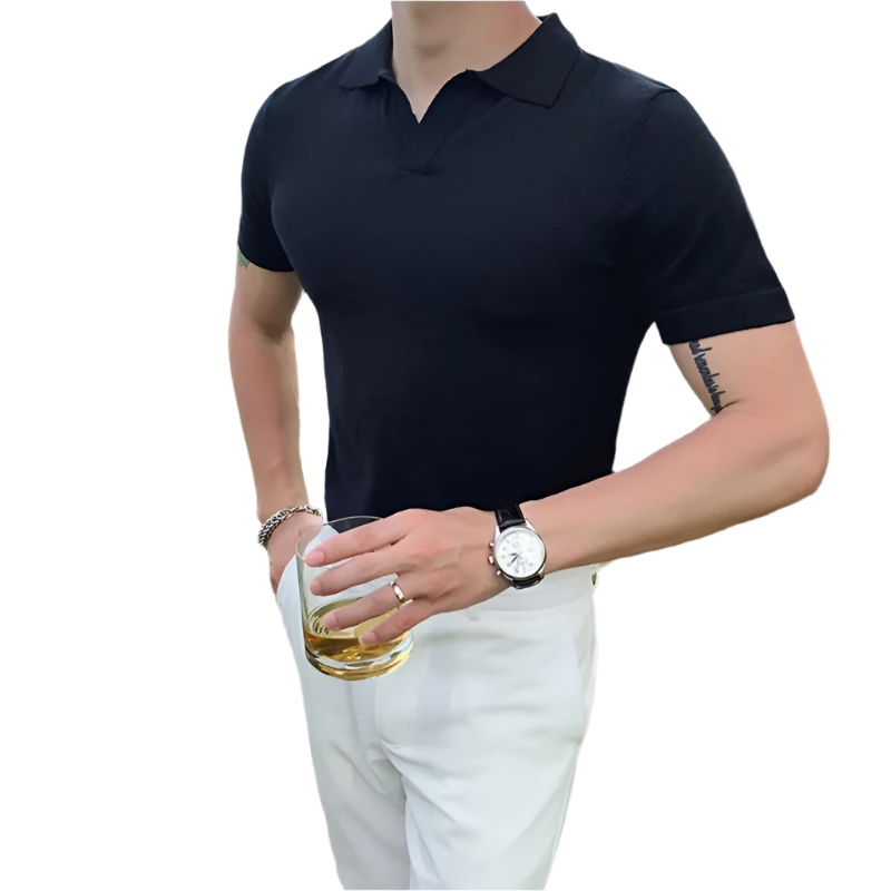 Pull en coton homme à col en V élégant 1
