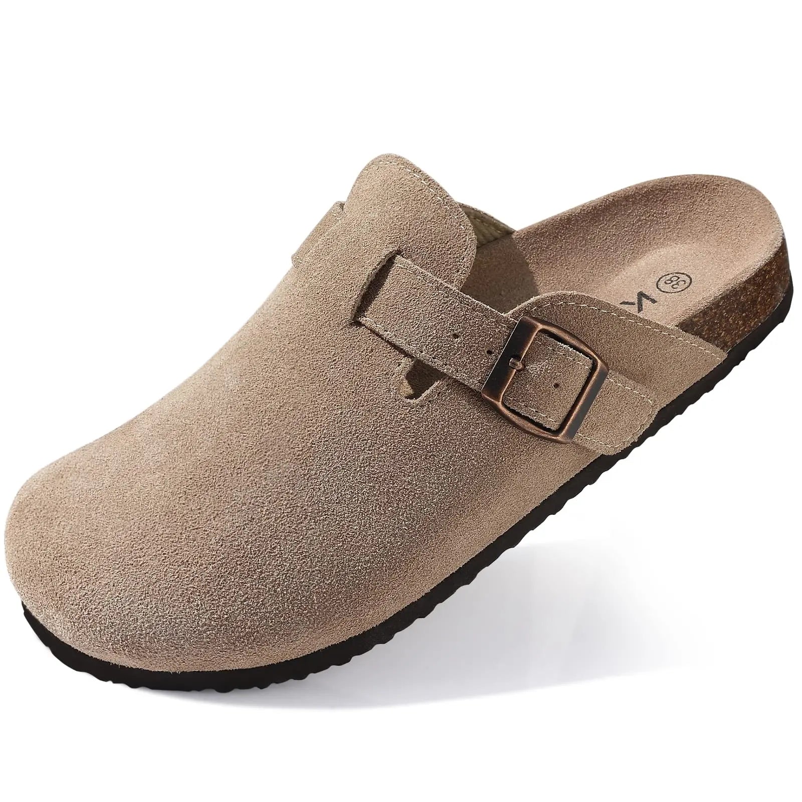 Sabots en cuir suédé pour femmes avec soutien de voûte 0