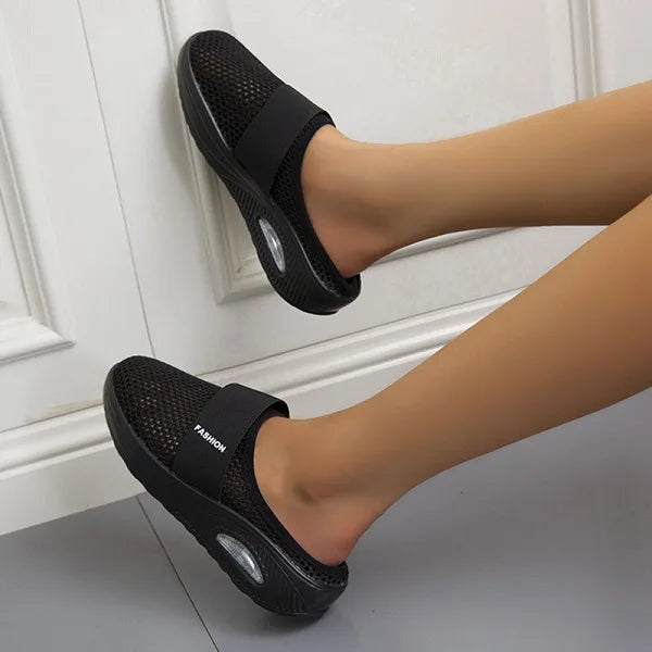 Sandales compensées orthopédiques en mesh pour femme 0
