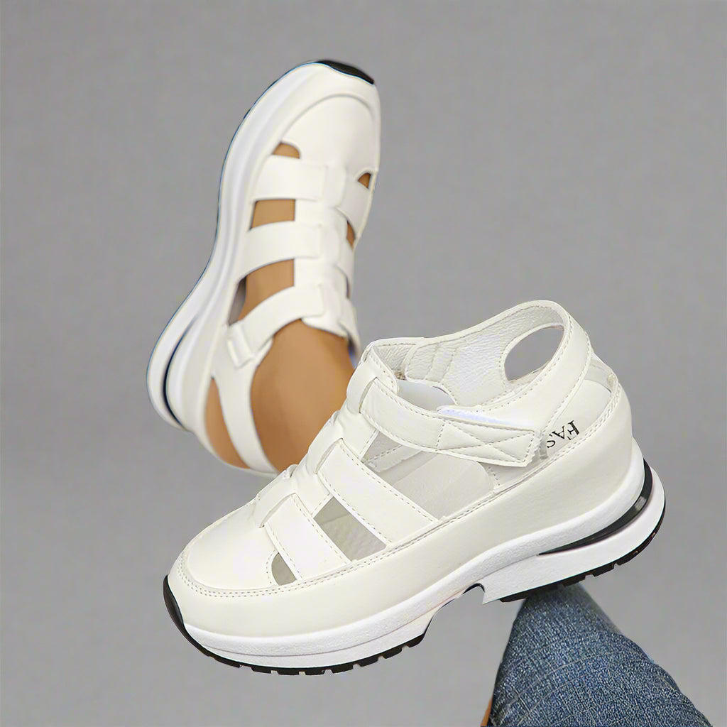 Sandales orthopédiques femme en cuir PU à semelle compensée 0