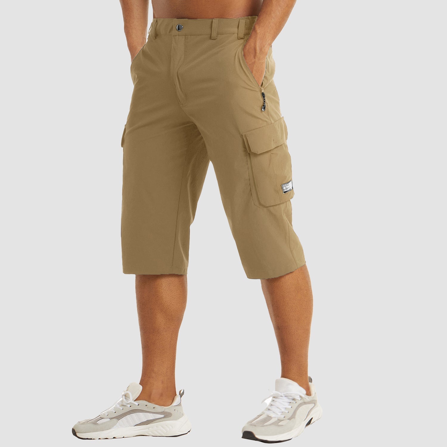 Shorts Cargo Homme en Coton avec Poches Pratiques, Longueur Genou 10
