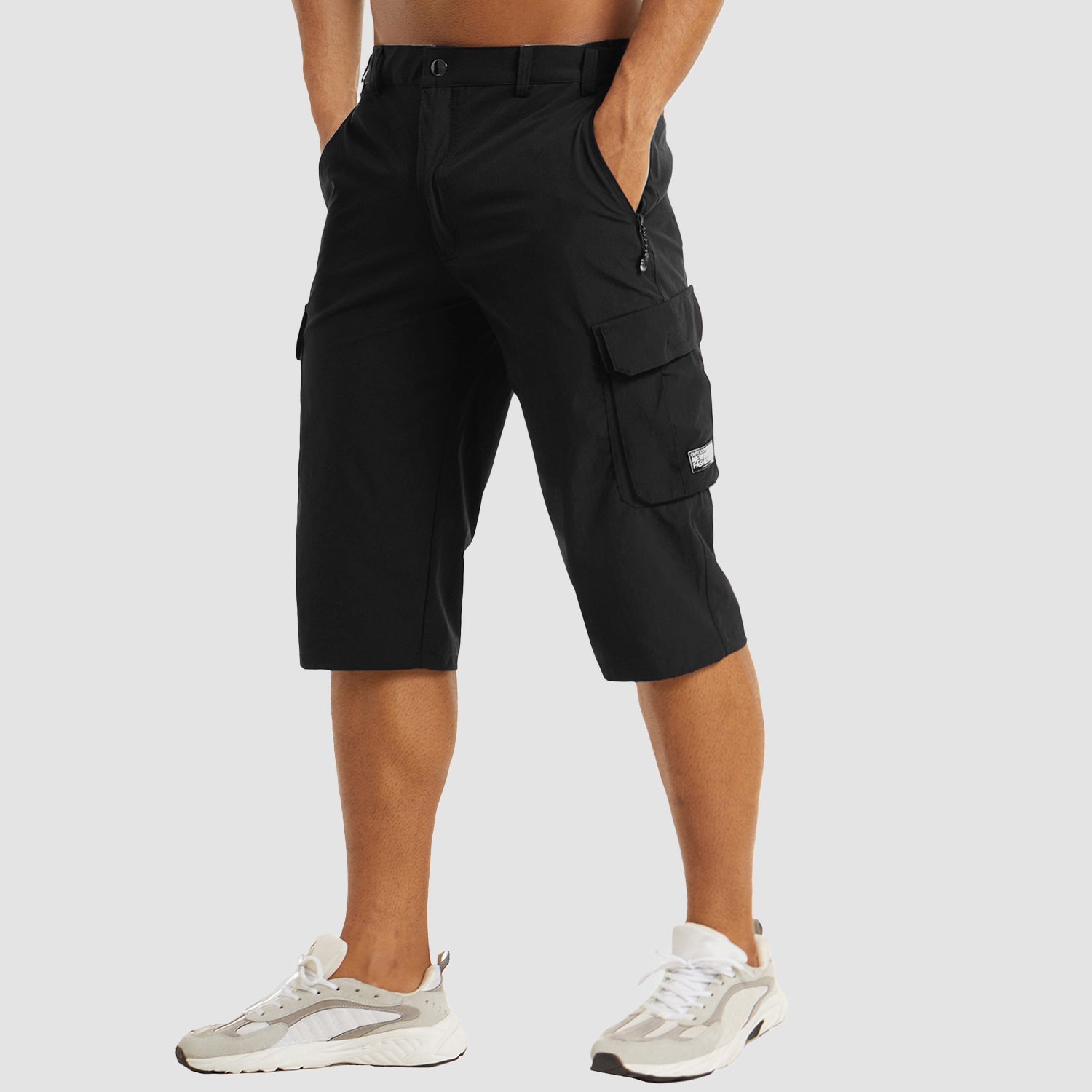 Shorts Cargo Homme en Coton avec Poches Pratiques, Longueur Genou 12