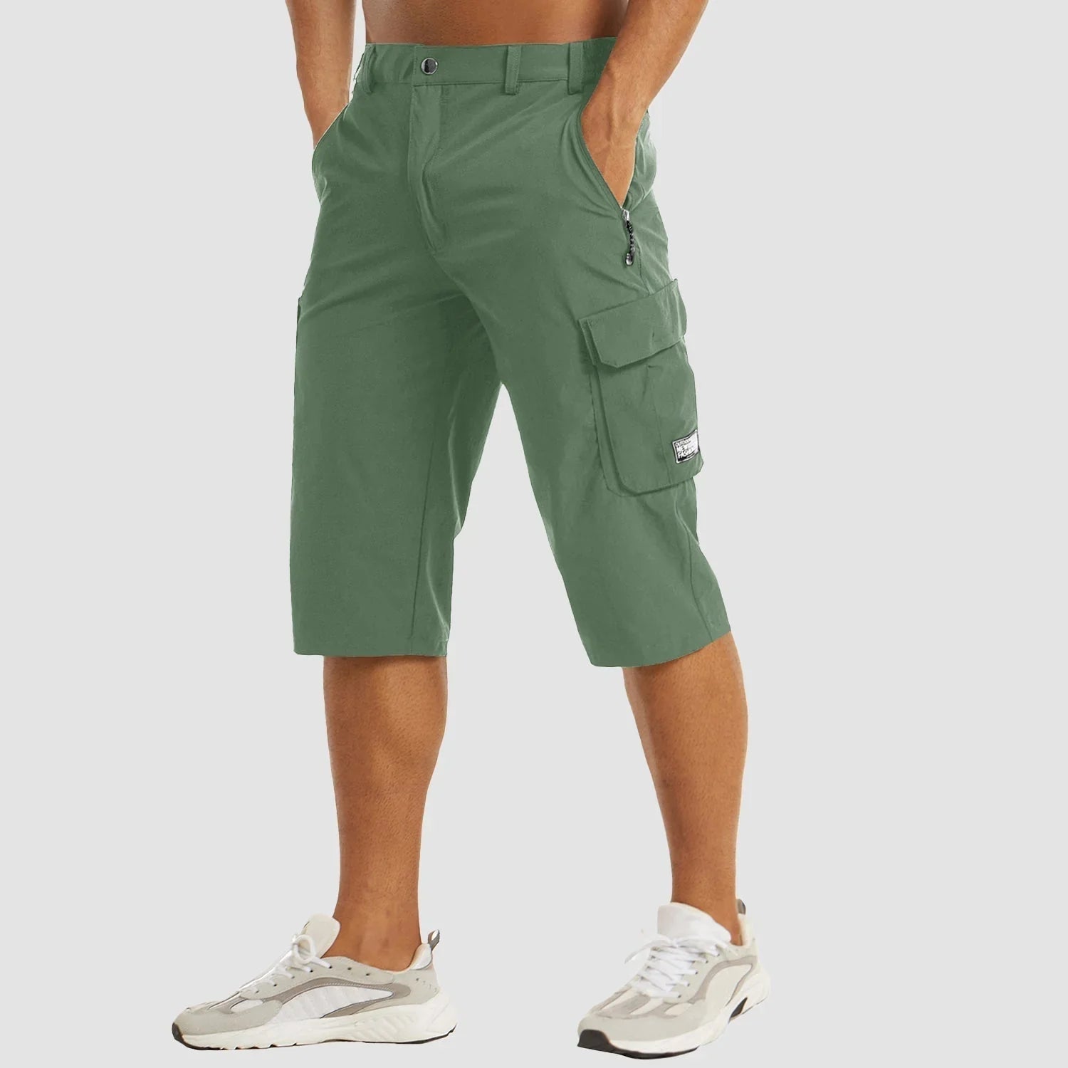 Shorts Cargo Homme en Coton avec Poches Pratiques, Longueur Genou 14