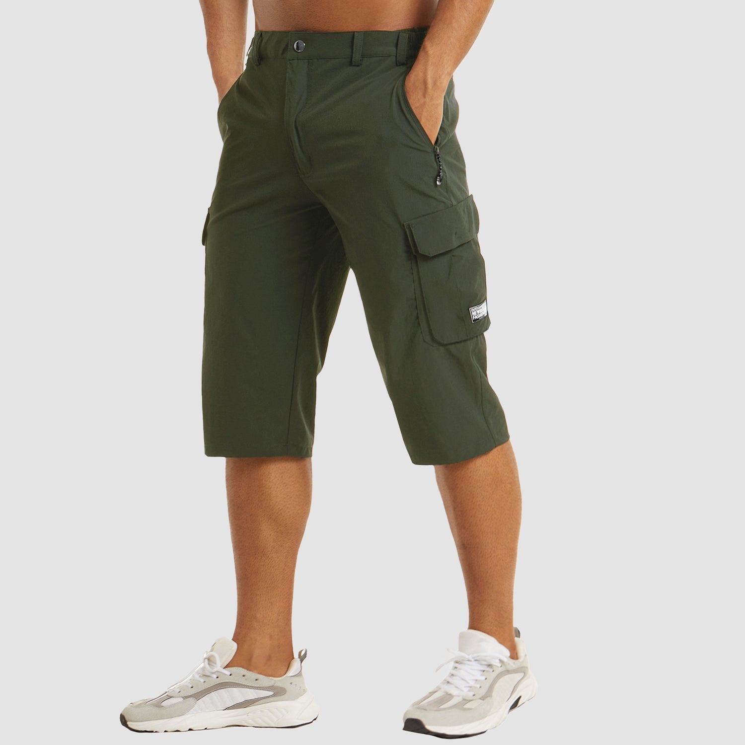 Shorts Cargo Homme en Coton avec Poches Pratiques, Longueur Genou 5