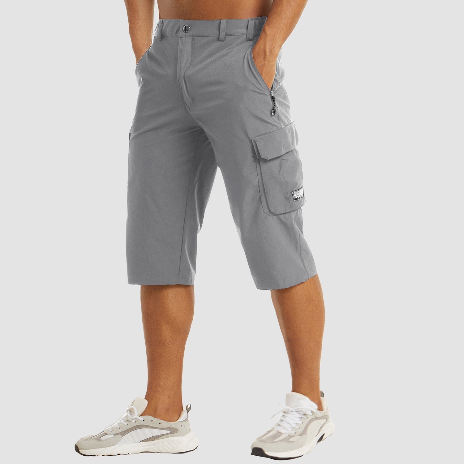 Shorts Cargo Homme en Coton avec Poches Pratiques, Longueur Genou 7