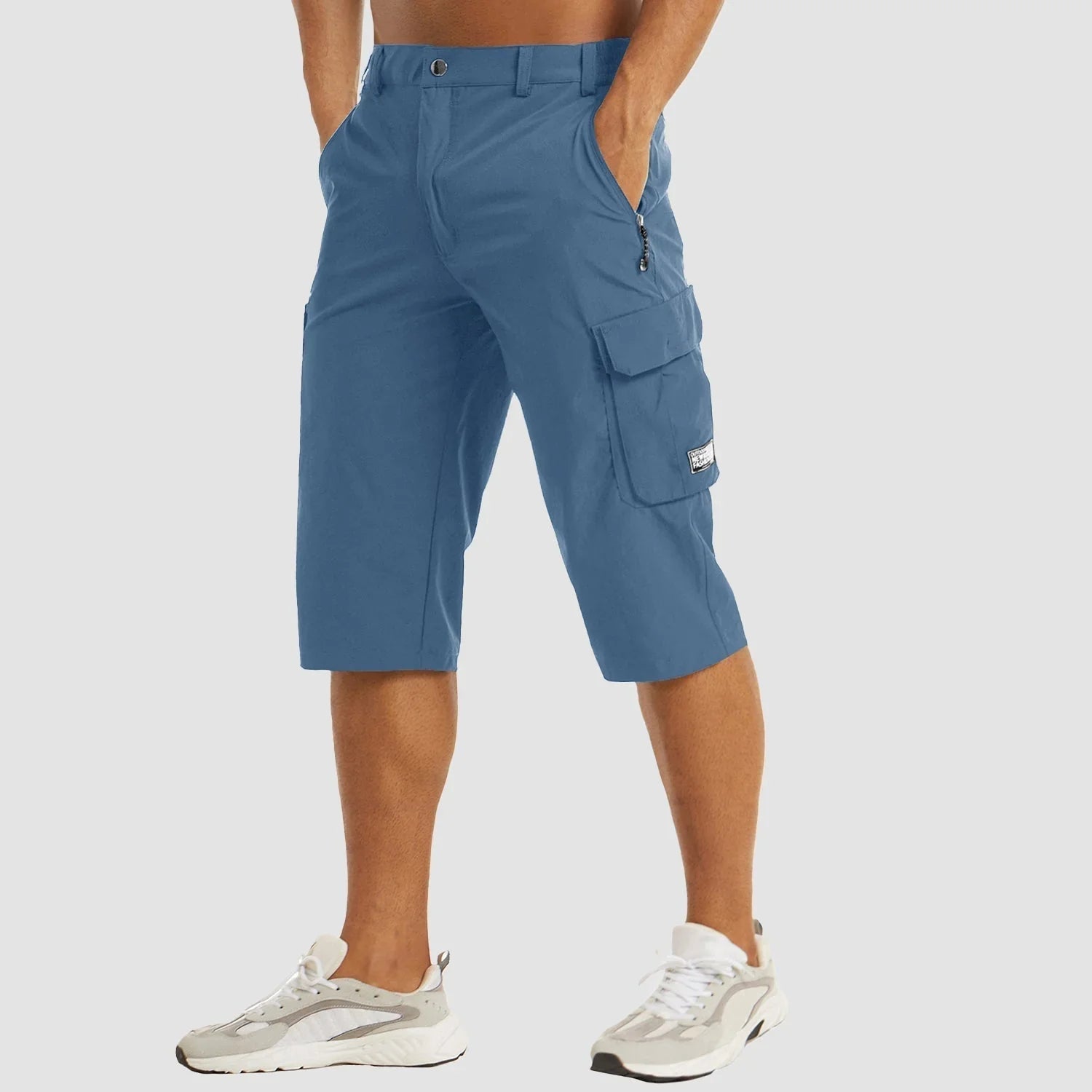 Shorts Cargo Homme en Coton avec Poches Pratiques, Longueur Genou 9