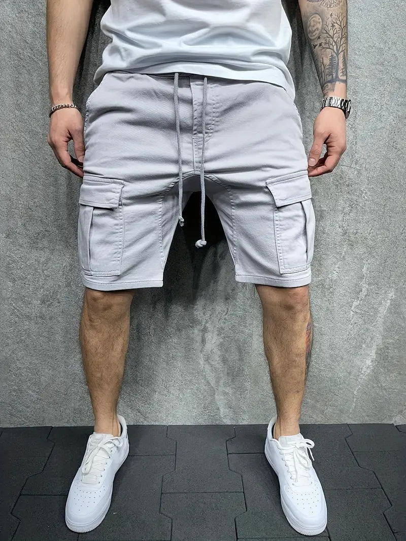Shorts cargo ajustés pour homme avec taille à cordon 0