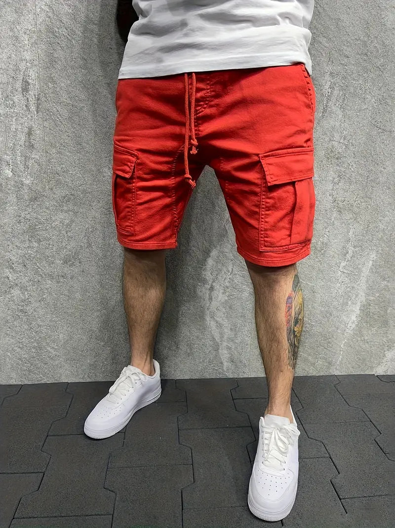 Shorts cargo ajustés pour homme avec taille à cordon 1
