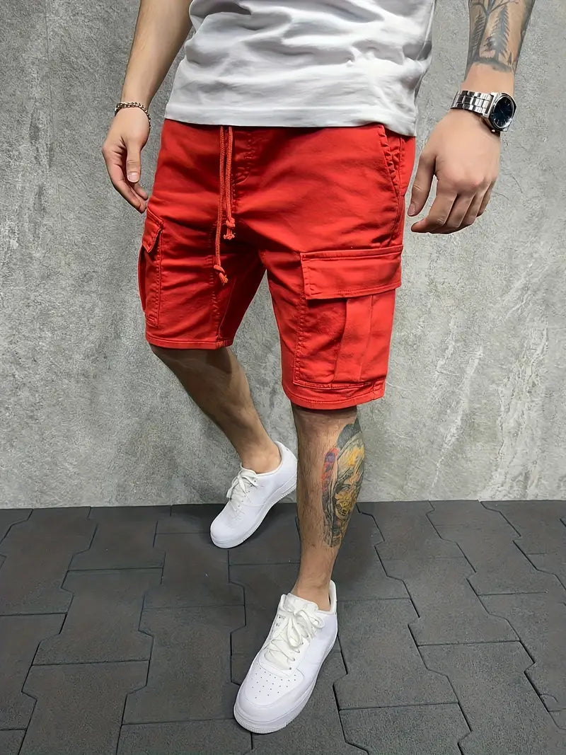 Shorts cargo ajustés pour homme avec taille à cordon 2
