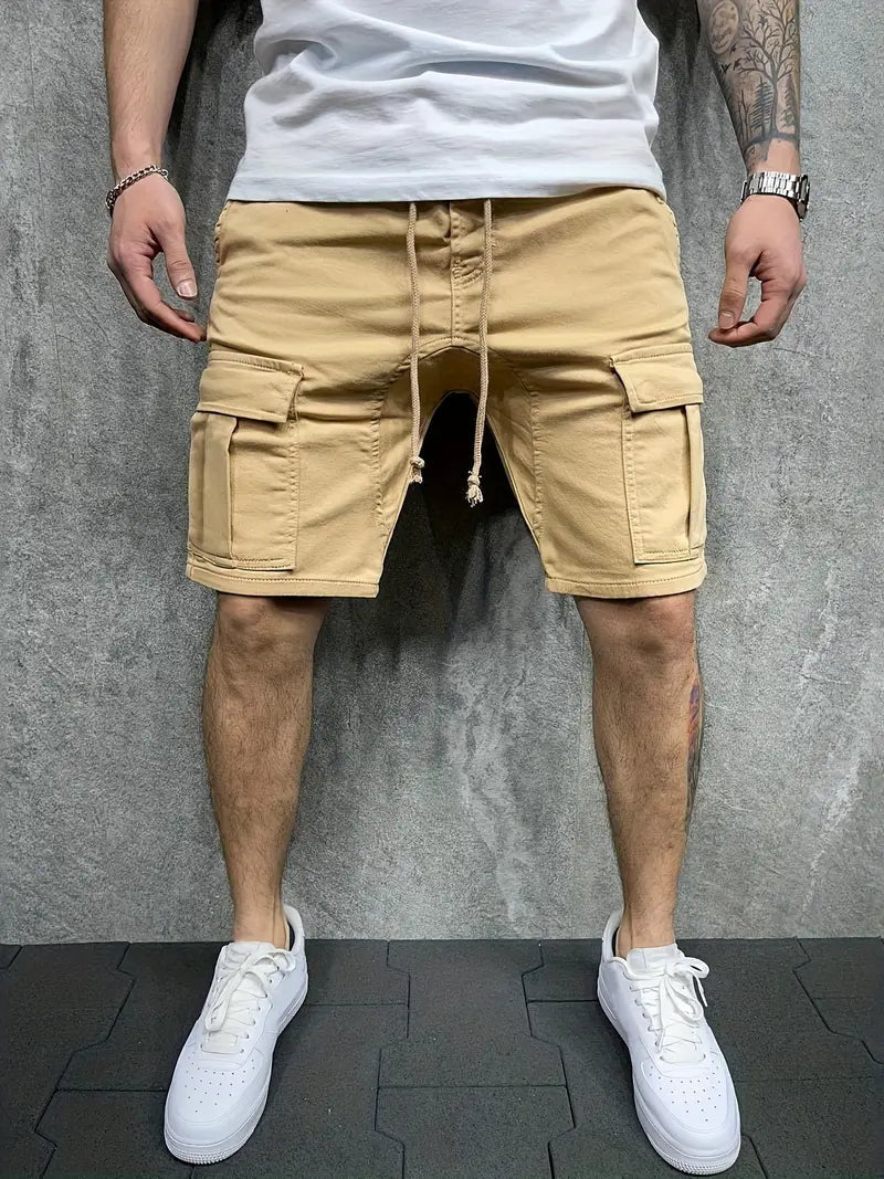 Shorts cargo ajustés pour homme avec taille à cordon 4