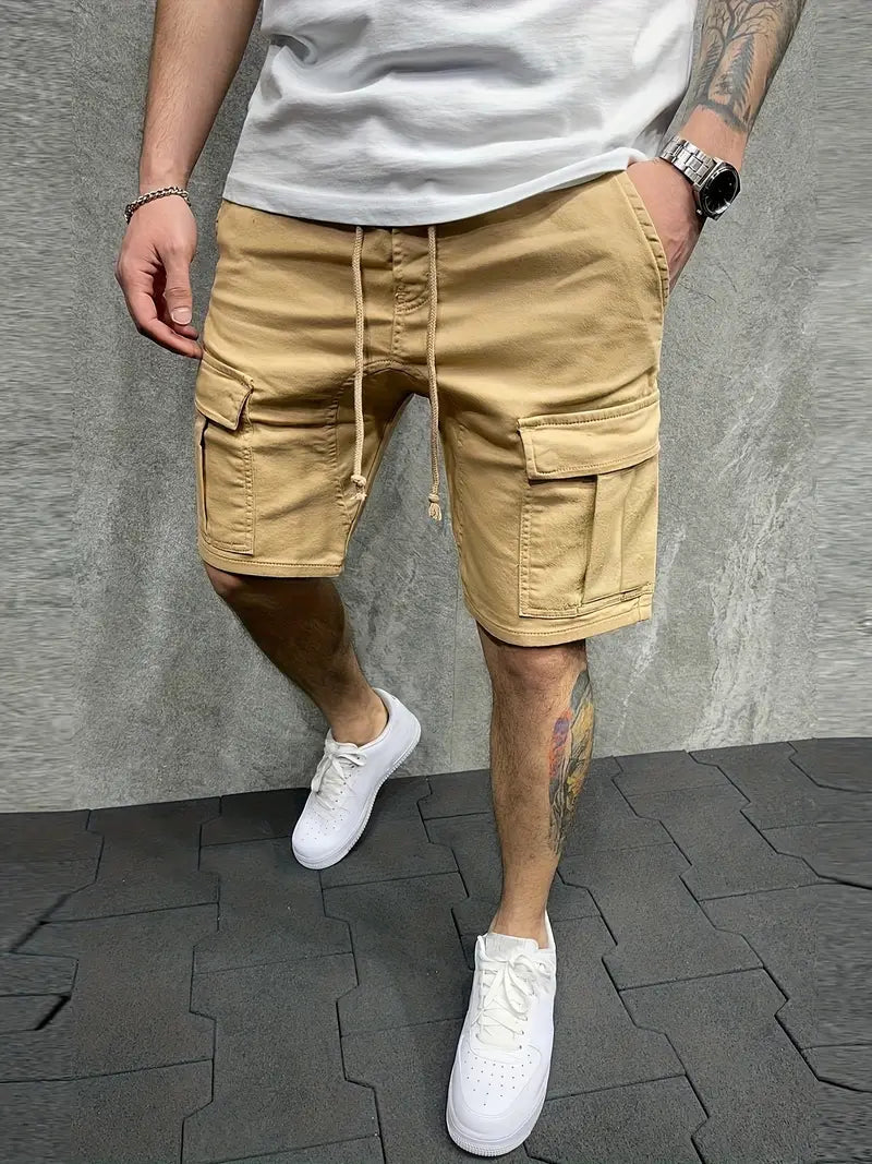 Shorts cargo ajustés pour homme avec taille à cordon 5