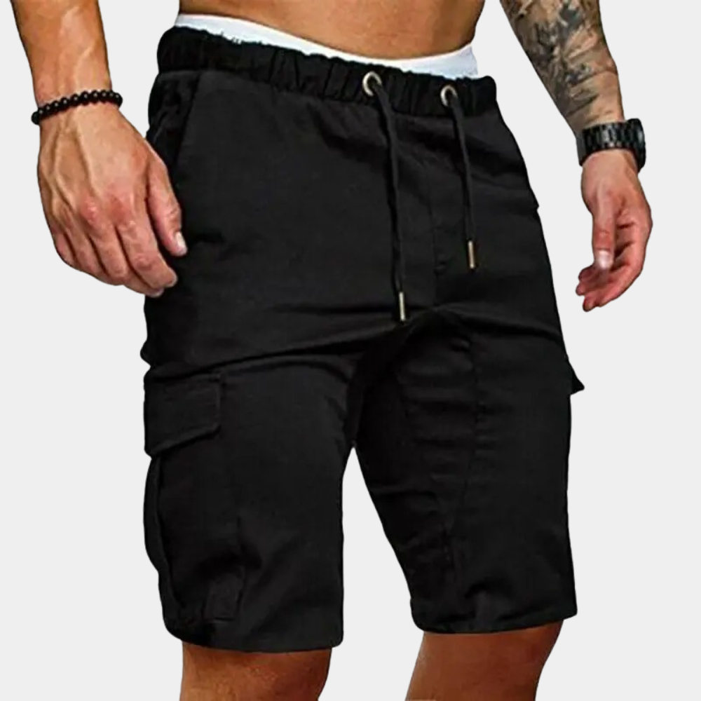 Shorts cargo en coton pour homme avec taille ajustable 0