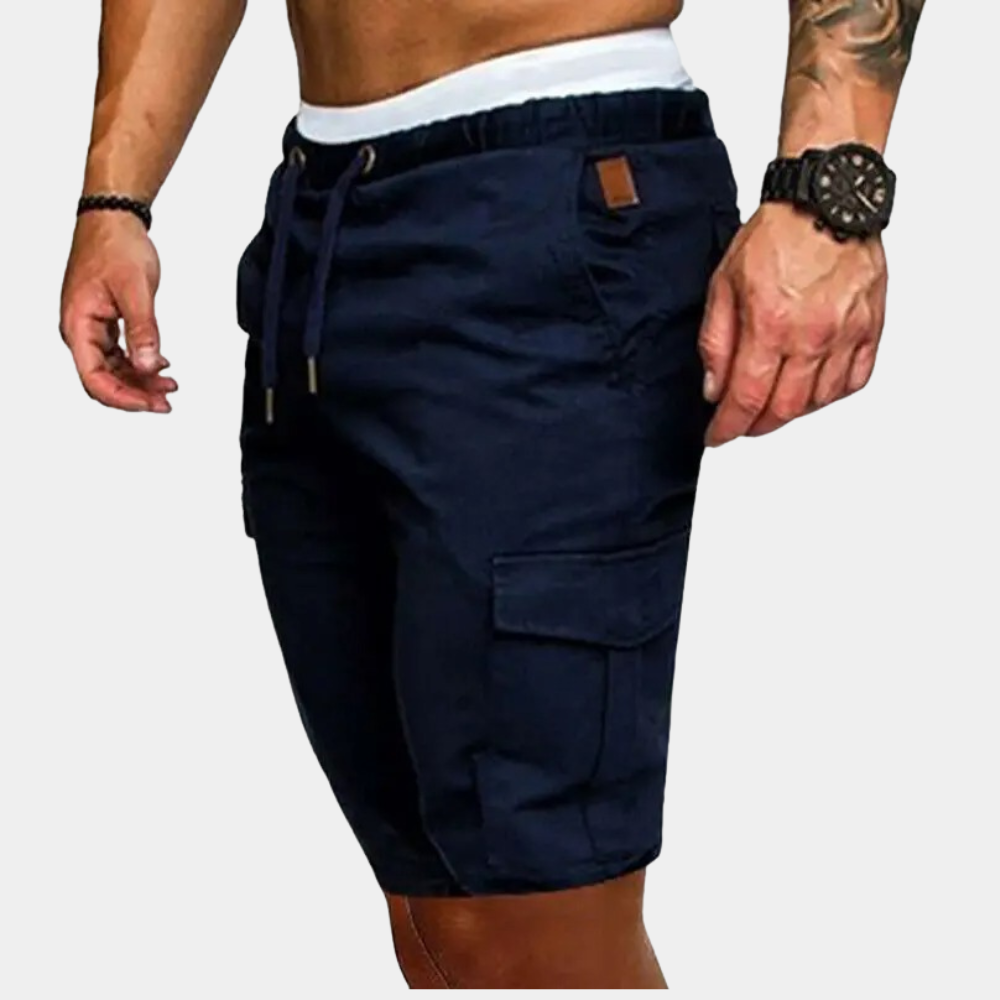 Shorts cargo en coton pour homme avec taille ajustable 1