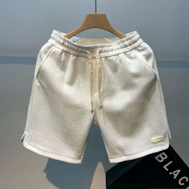 Shorts de sport homme décontractés en tissu léger à motif vague 0