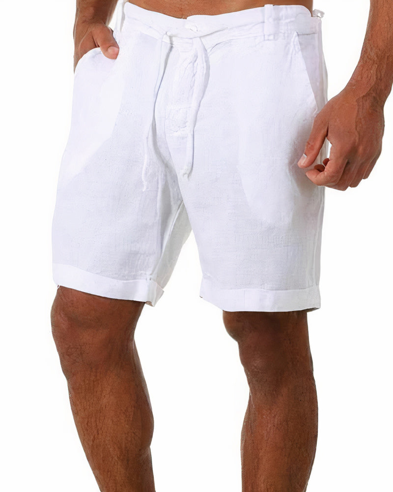 Shorts en coton décontractés pour homme avec taille à cordon 1