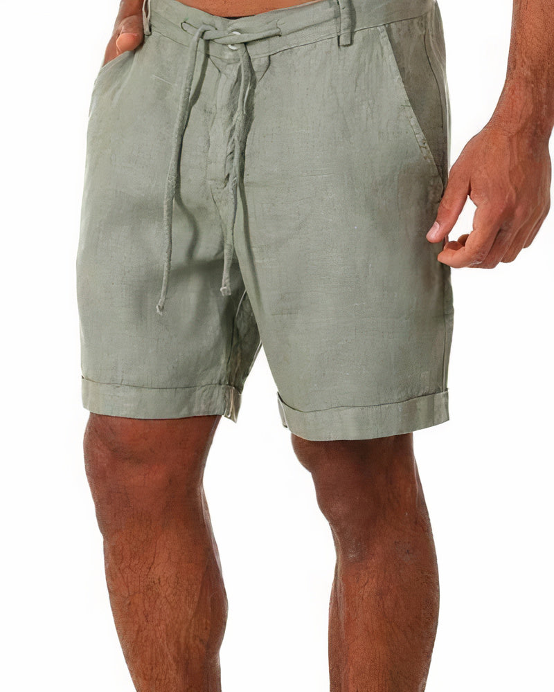 Shorts en coton décontractés pour homme avec taille à cordon 2