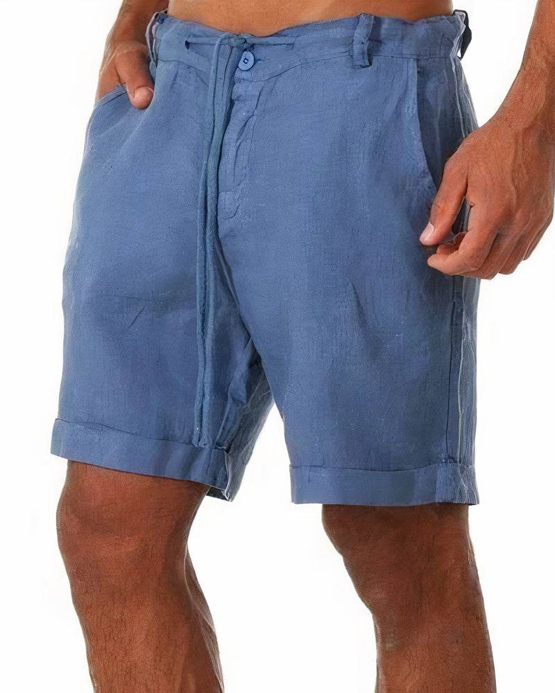 Shorts en coton décontractés pour homme avec taille à cordon 3