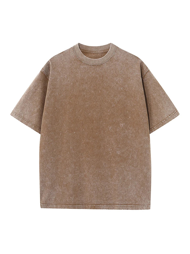T-Shirt Oversize Homme en Coton Lourd Style Vintage 12