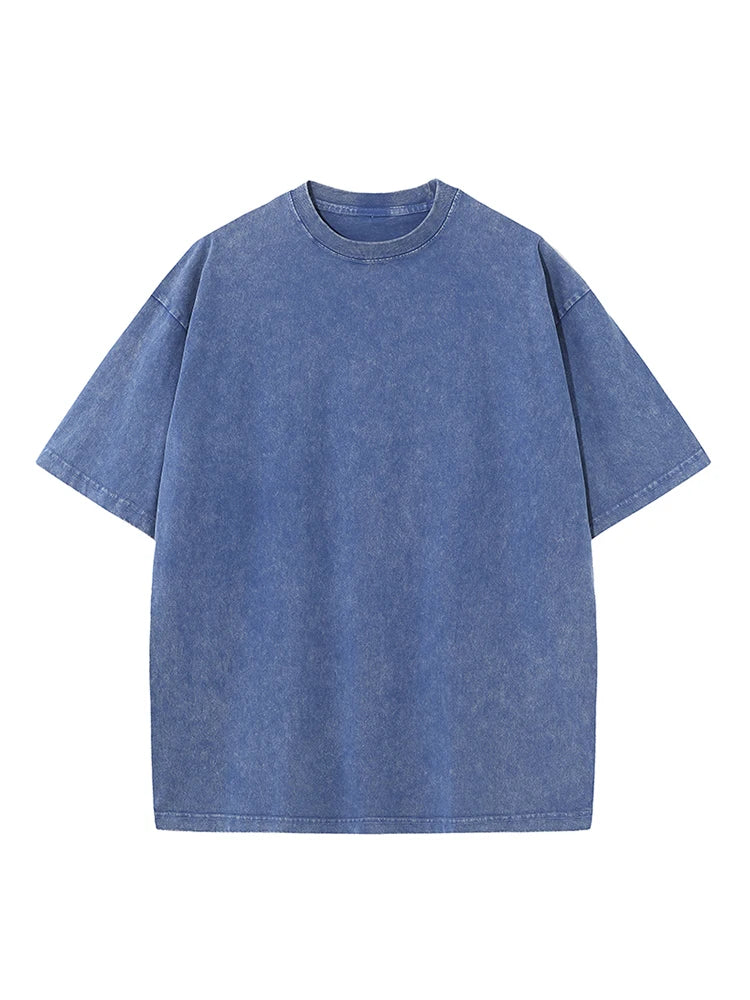 T-Shirt Oversize Homme en Coton Lourd Style Vintage 13