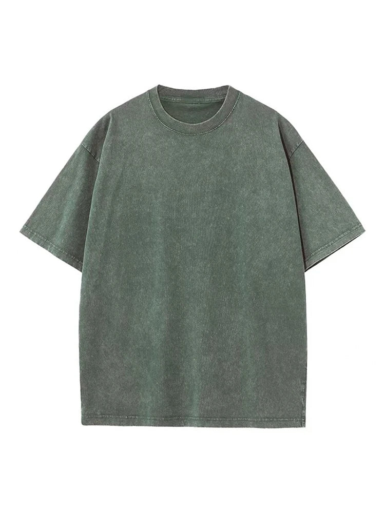 T-Shirt Oversize Homme en Coton Lourd Style Vintage 8