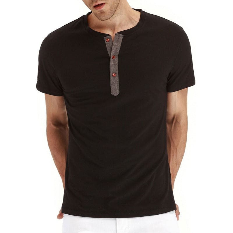 T-shirt Henley en coton pour homme confortable et élégant 10