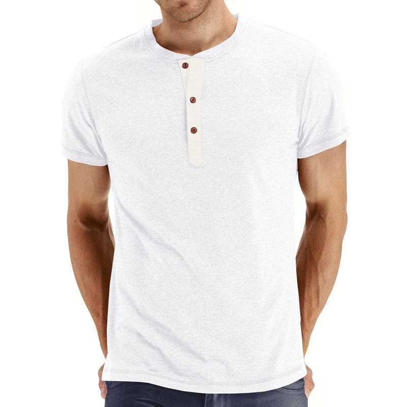 T-shirt Henley en coton pour homme confortable et élégant 12