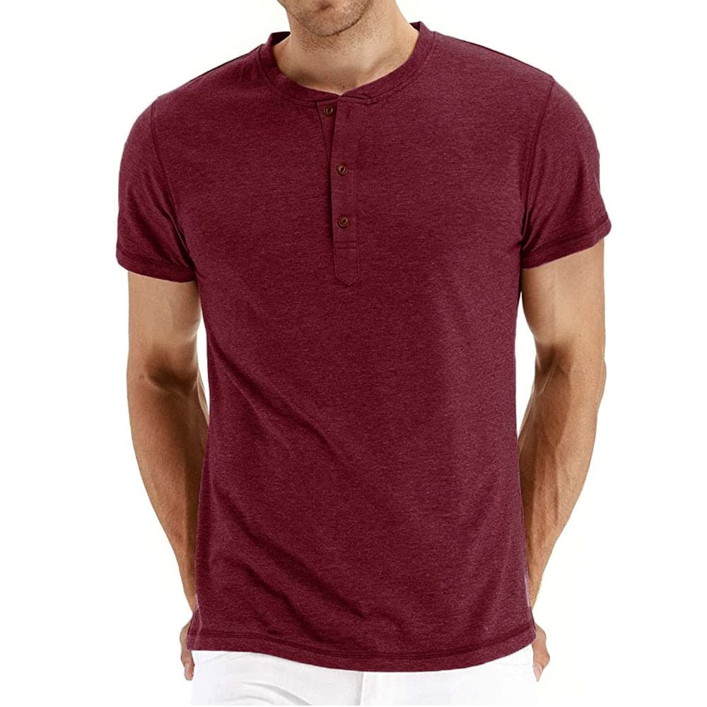 T-shirt Henley en coton pour homme confortable et élégant 13