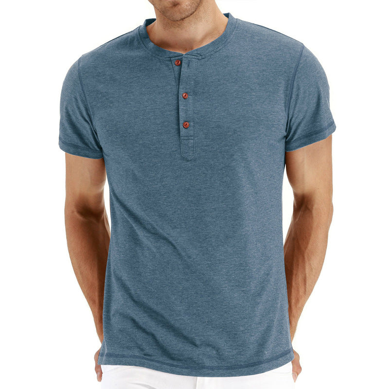 T-shirt Henley en coton pour homme confortable et élégant 14